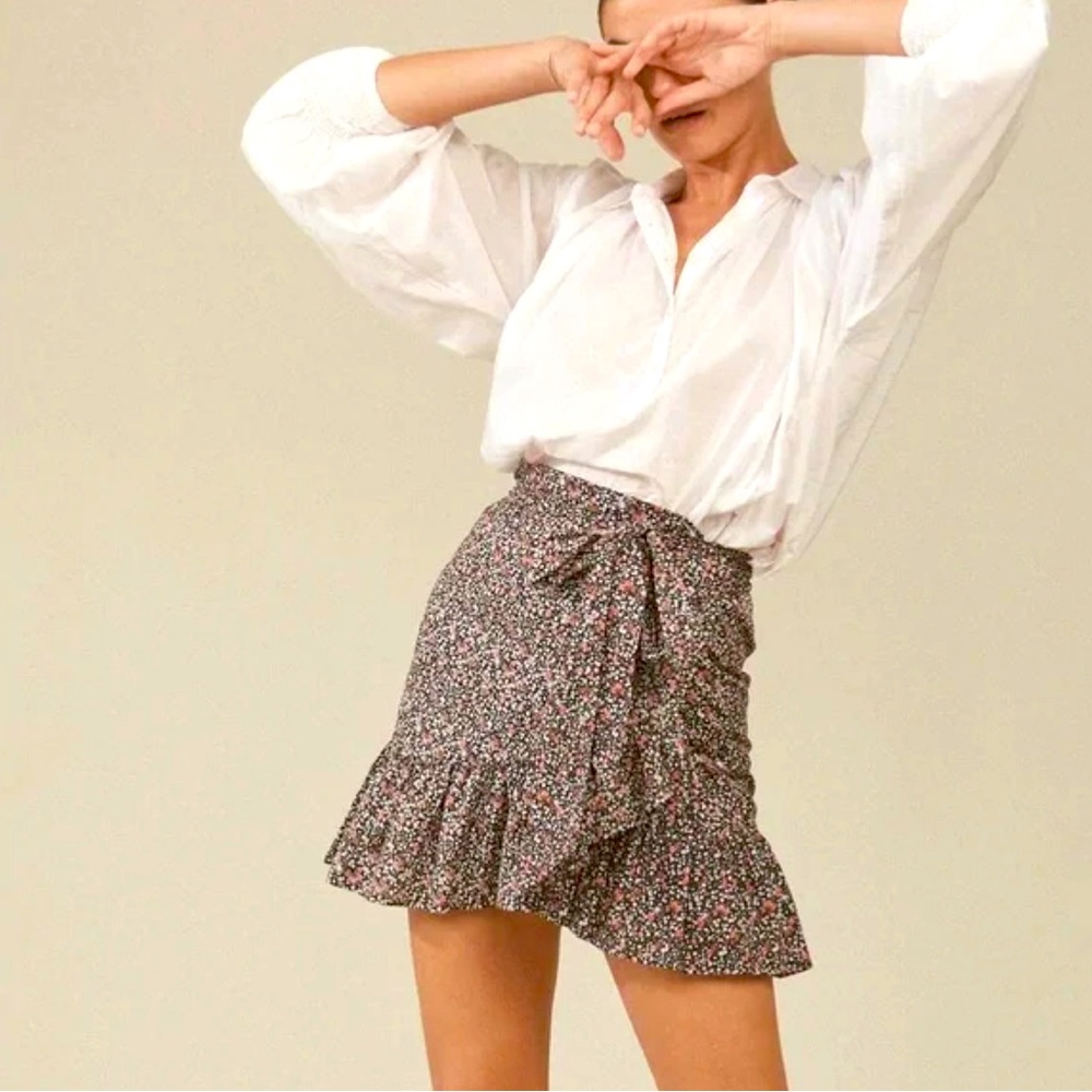 ACACIA wrap Simone floral ruffle mini skirt P